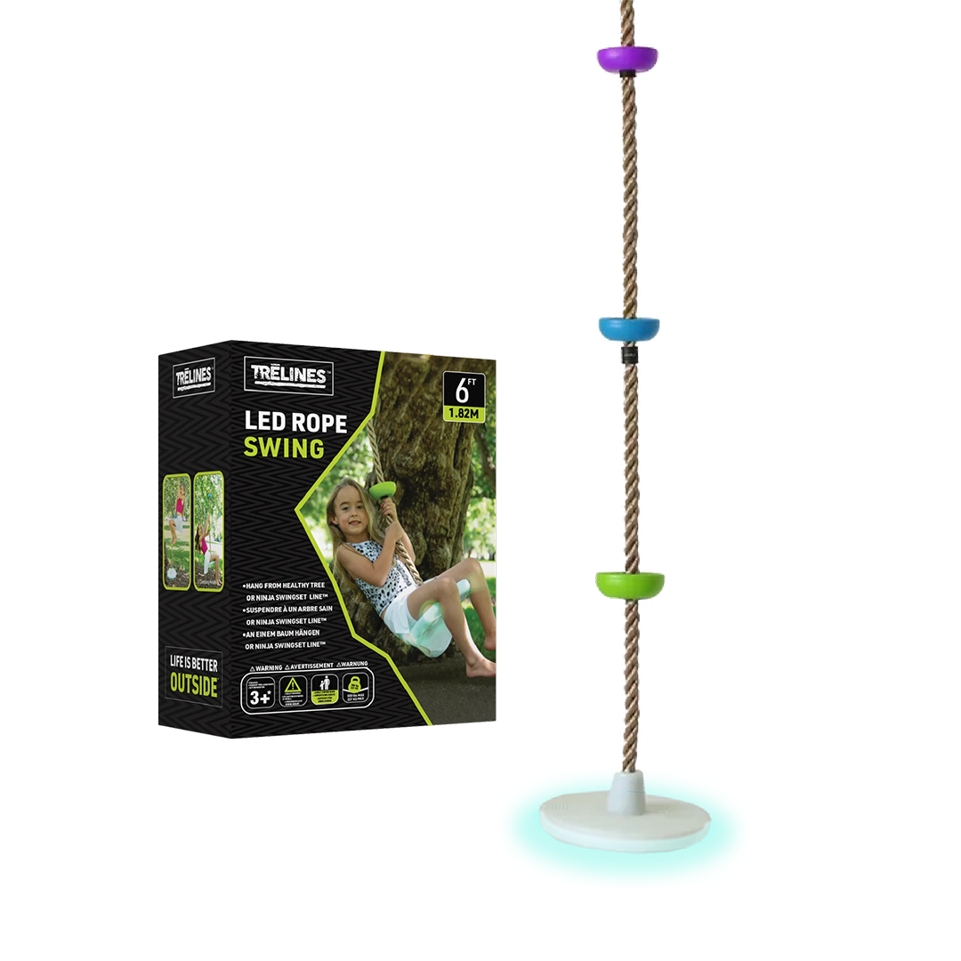 Columpio de cuerda para escalar con luces LED6'