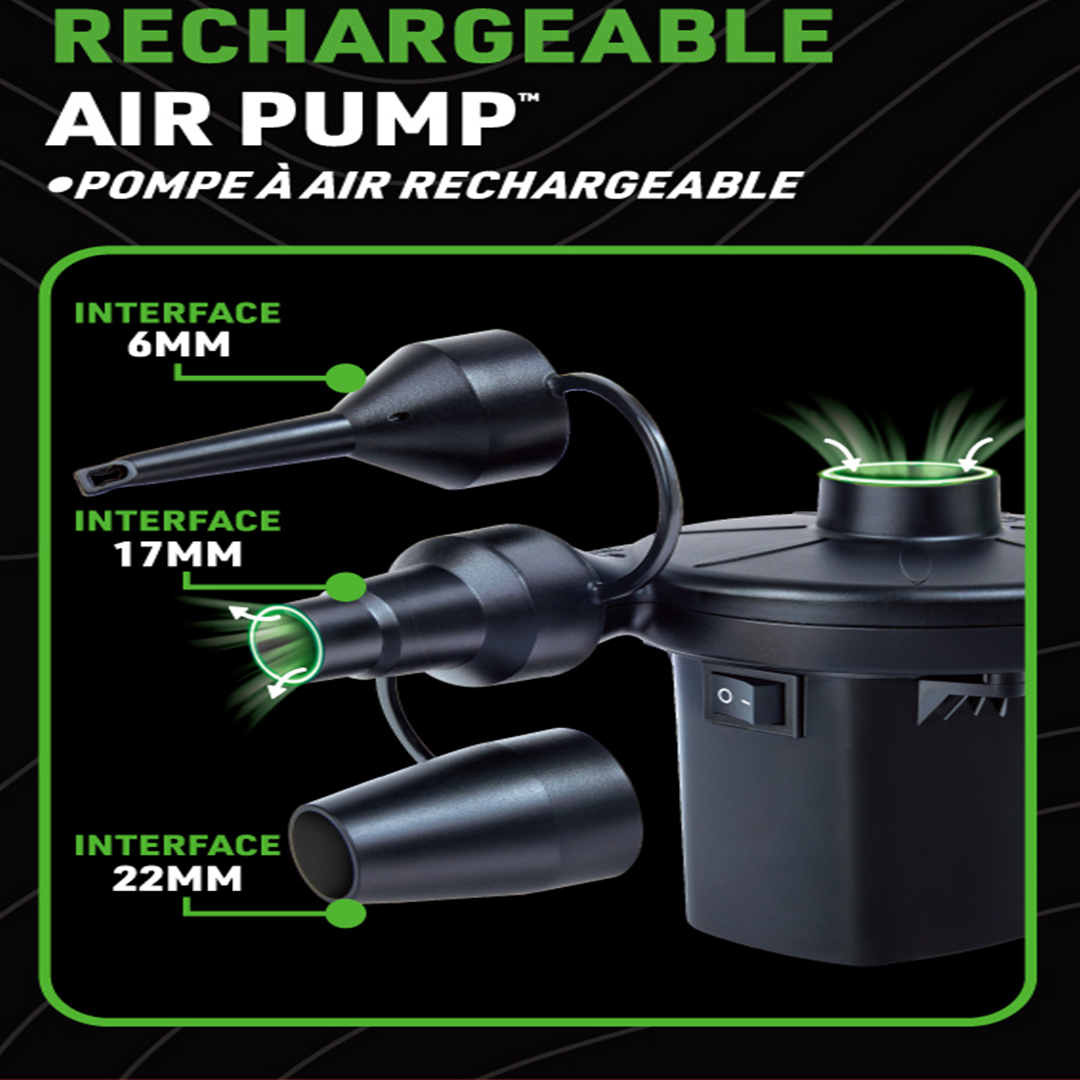 Bomba de aire con batería recargable