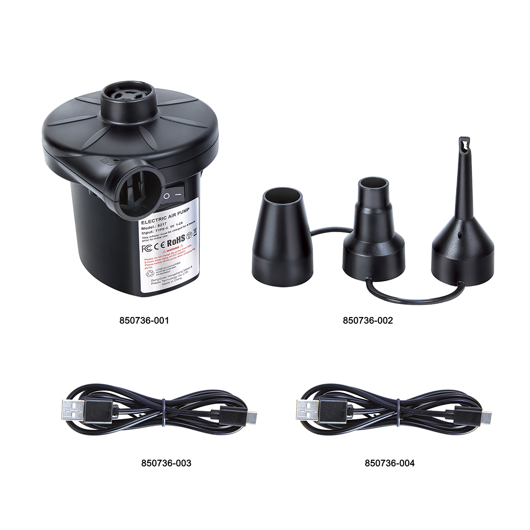 Bomba de aire con batería recargable