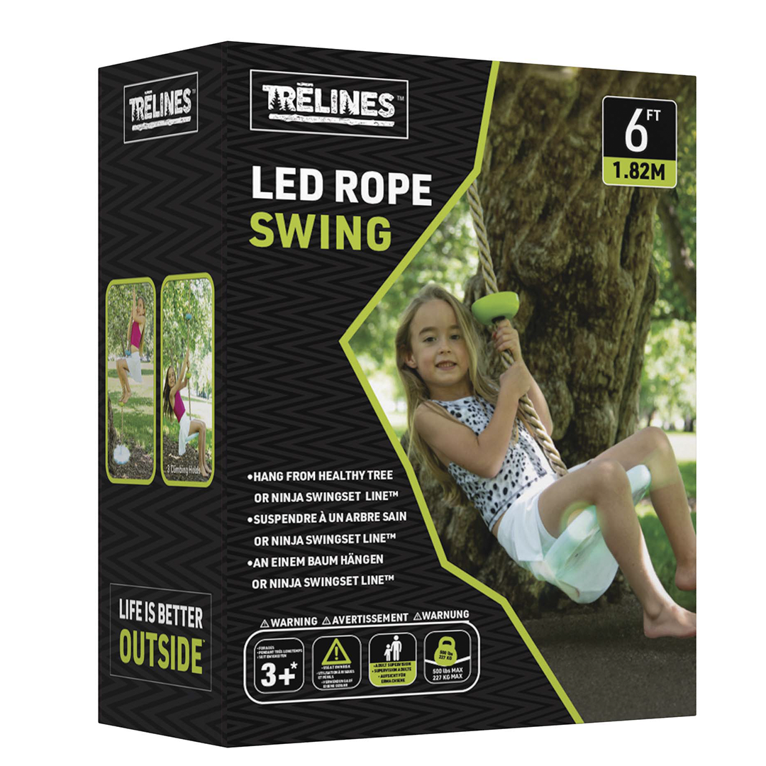 Columpio de cuerda para escalar con luces LED6'